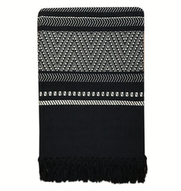 Native stripe cotton black throw 135x220cm (NEW)