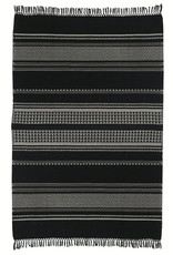 Native stripe cotton black throw 240x270cm (NEW)