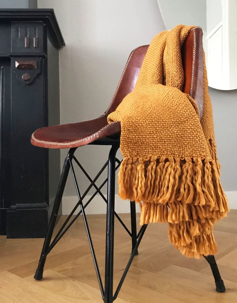 Inca yellow solid throw