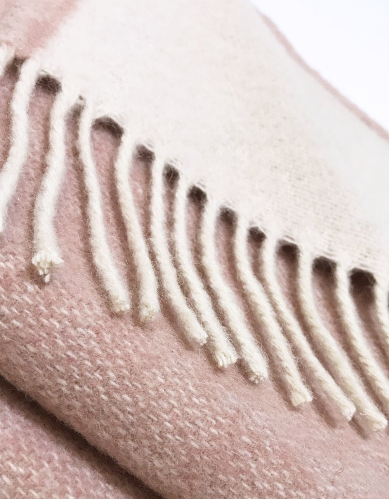 Misty pink double face recycled wool throw (NEW)