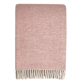 Misty pink double face recycled wool throw (NEW)