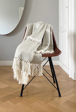 Offwhite fringe throw