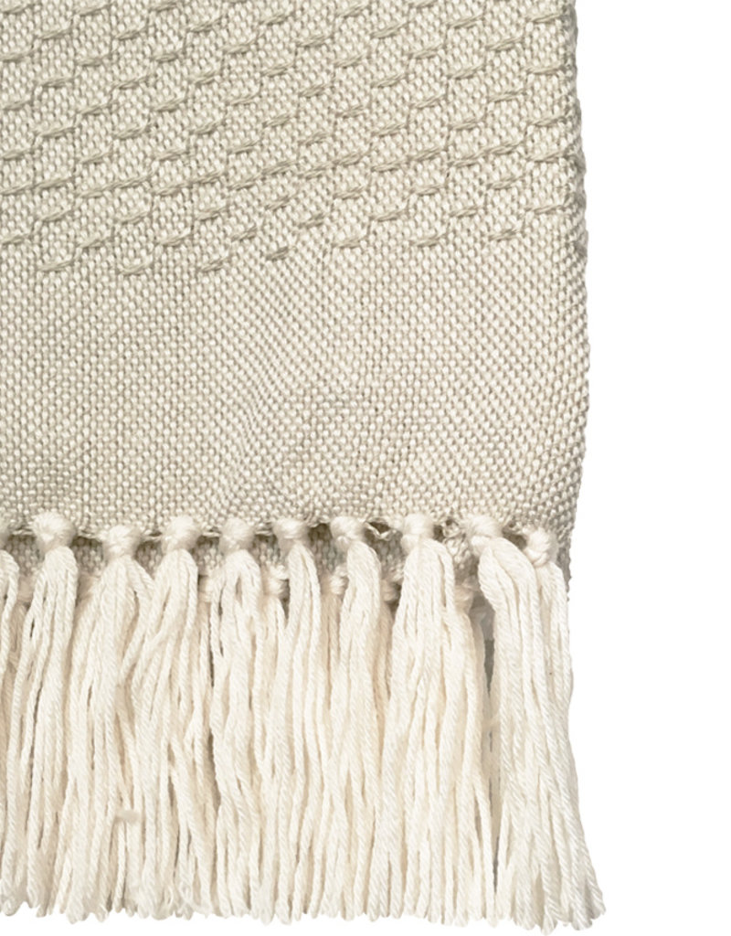 Offwhite fringe throw