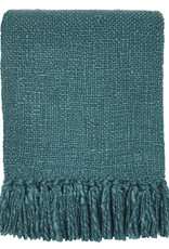 Dark lead blue solid throw