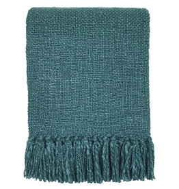 Dark lead blue solid throw