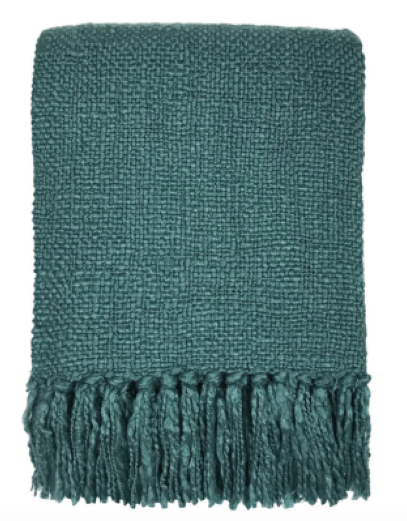 Lake green solid throw (NEW)