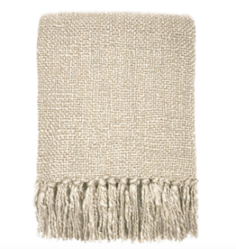 Ivory white solid throw (NEW)