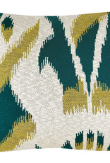 Ikat knitted cushion green (NEW)