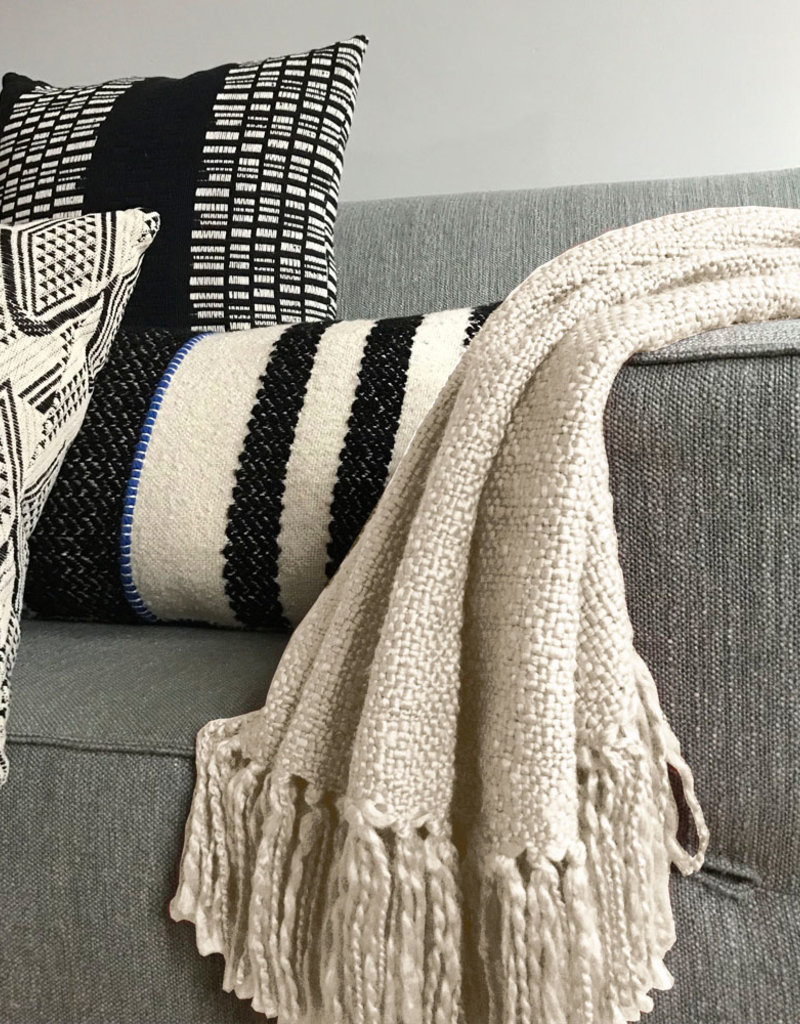 Ivory white solid throw (NEW)