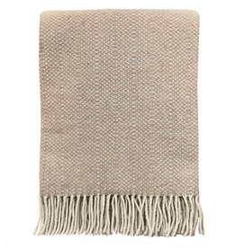 Beige structure recycled wool throw (NEW)