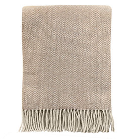 Beige structure recycled wool throw (NEW)