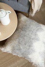 Floor cushion 100% wool diamond grey 90x90