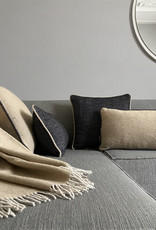 Beige structure recycled wool square cushion (NEW)