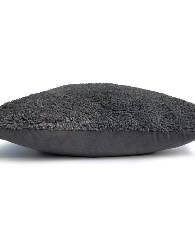 Tufted solid cushion cozy grey