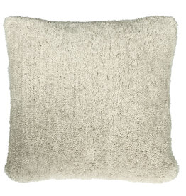 Tufted solid cushion ivory white