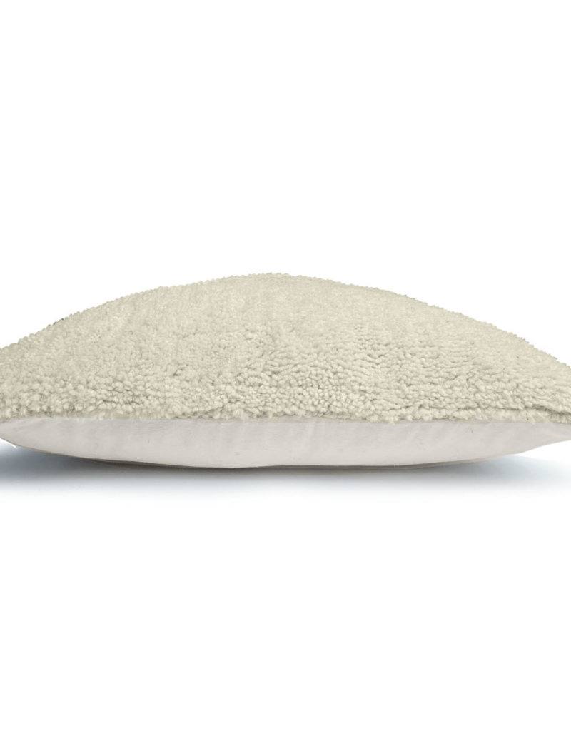 Tufted solid cushion ivory white