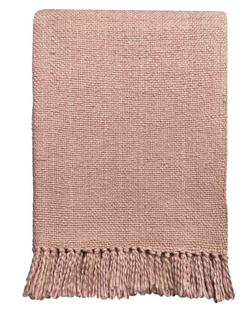 Powder pink 100% cotton throw