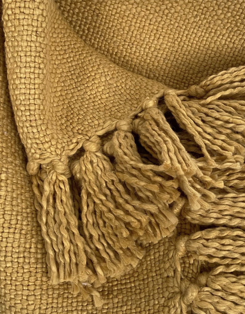 Jasper yellow 100% cotton throw