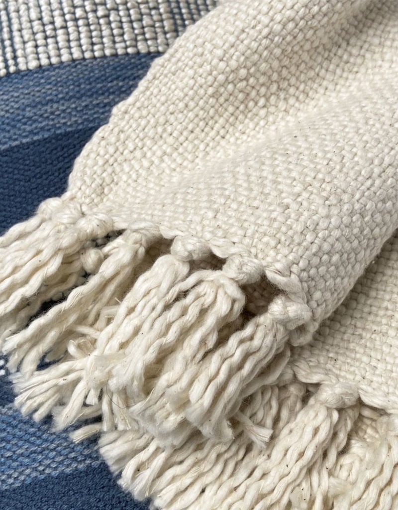 Clay white 100% cotton throw