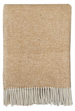 Camel beige double face wool throw