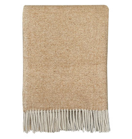 Camel beige double face wool throw