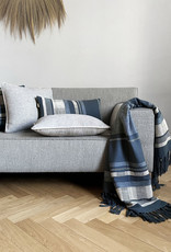 Natural grey structure recycled wool square cushion