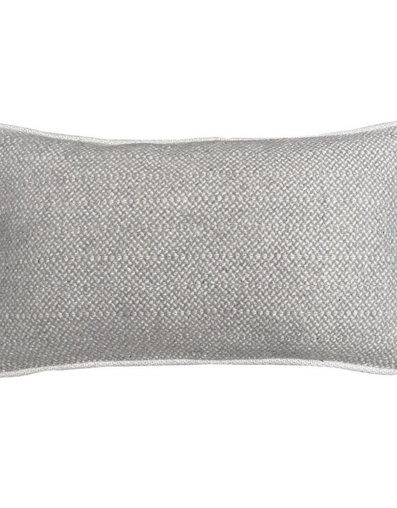 Natural grey structure recycled wool rectangle cushion
