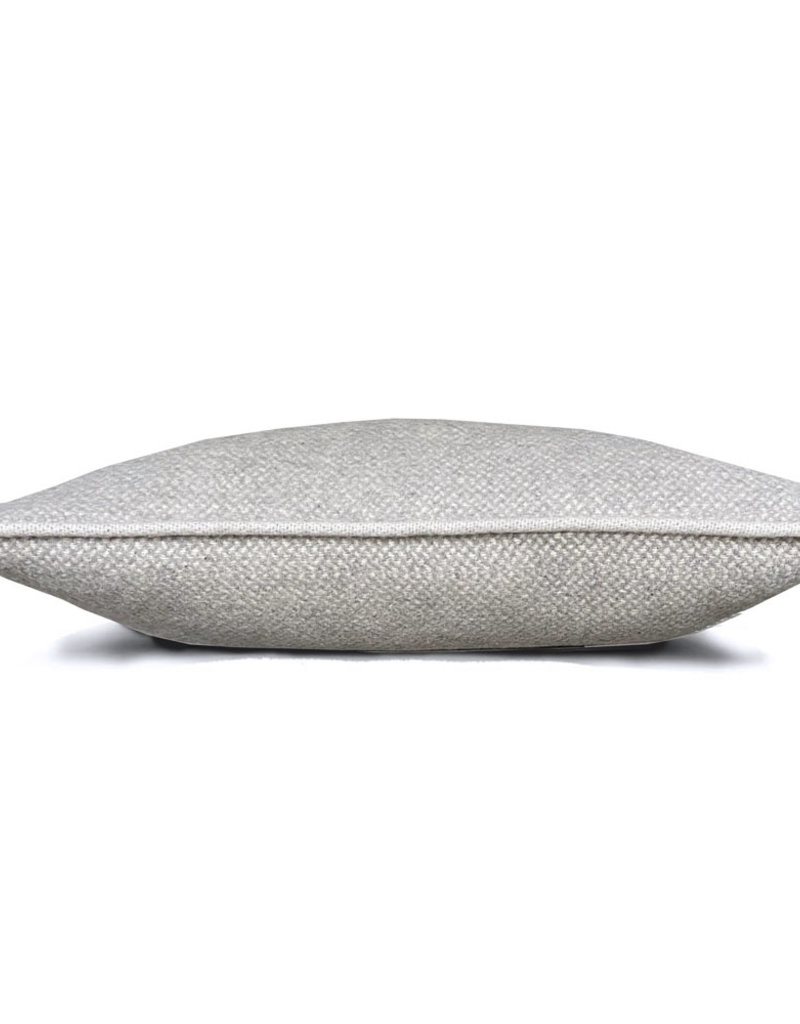 Natural grey structure recycled wool rectangle cushion