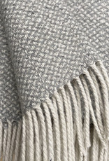 Natural grey structure recycled wool throw