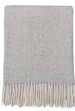 Natural grey structure recycled wool throw