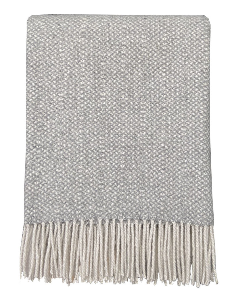 Natural grey structure recycled wool throw
