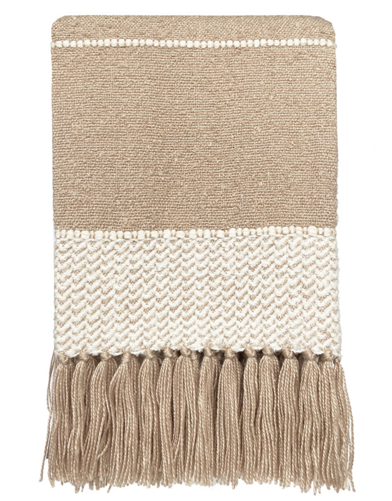 Berber oat beige throw