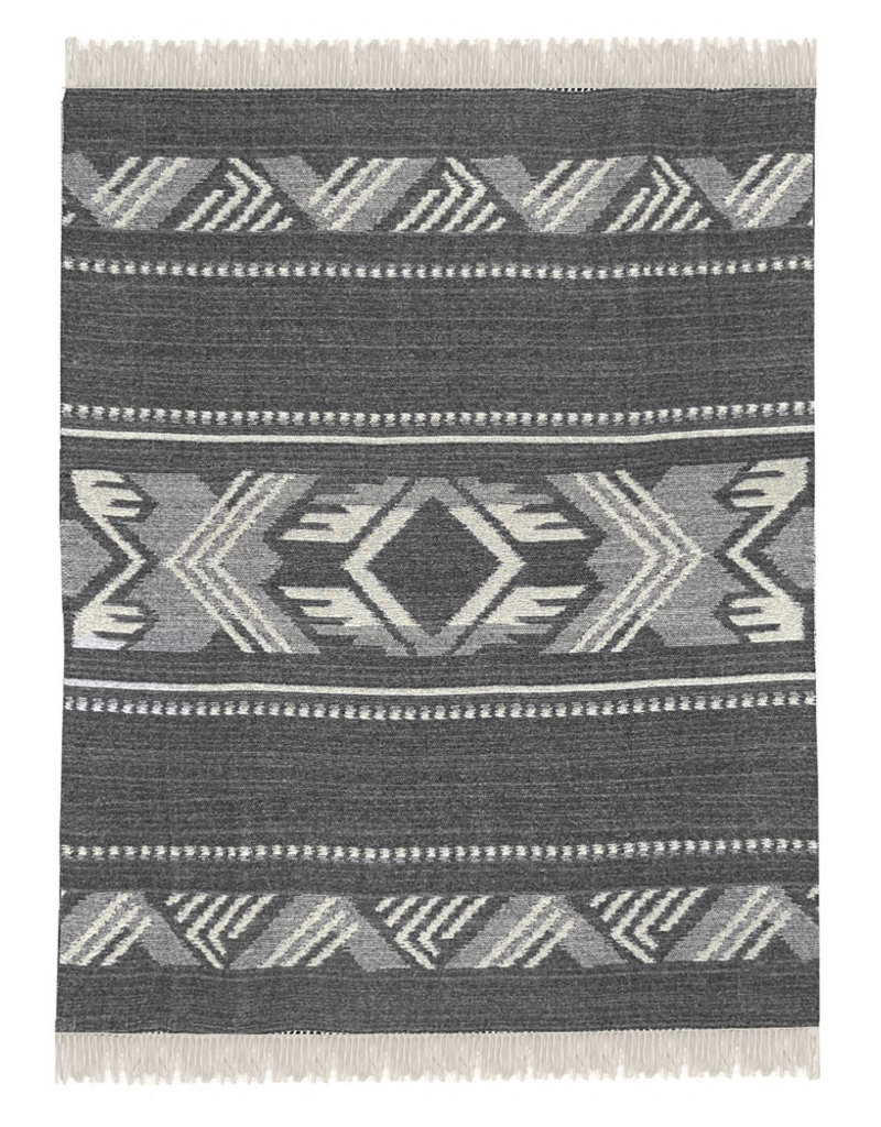 Mochica wool throw black