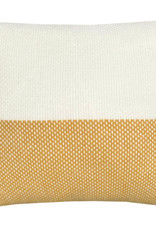 Festivity wool cushion yellow offwhite square