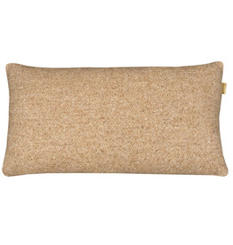 Camel beige faced wool rectangle cushion