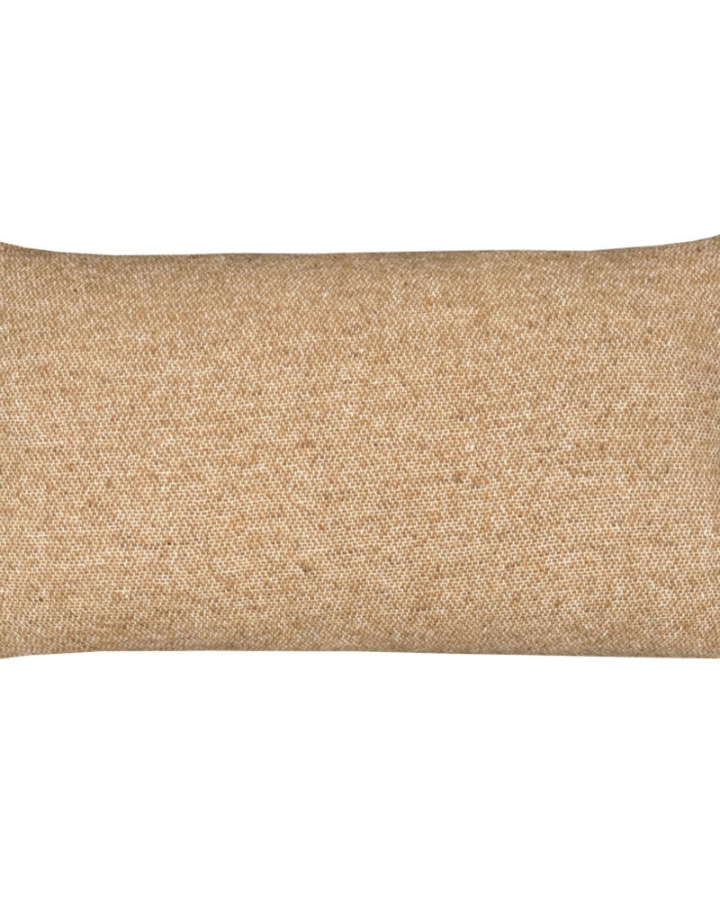Camel beige faced wool rectangle cushion