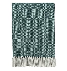 Pine green structure recycled wool throw new