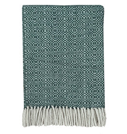 Pine green structure recycled wool throw new