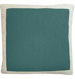 Solid knitted poster cushion pine green