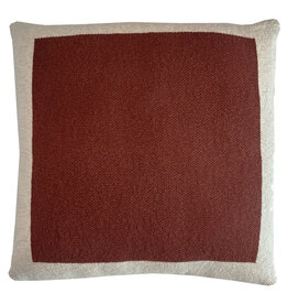 Solid knitted poster cushion rusty brown