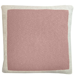 Solid knitted poster cushion pink