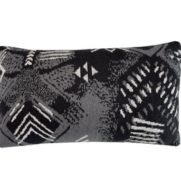 Funny block dye knitted cushion black