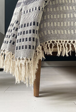 Native stripe cotton grey throw 135x220cm