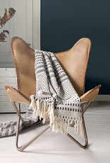 Native stripe cotton grey throw 135x220cm