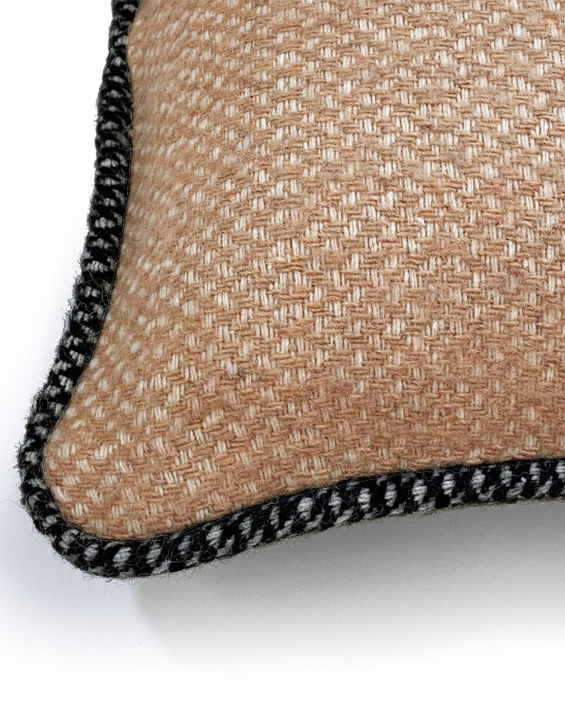 Beige structure recycled wool rectangle cushion (NEW)