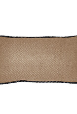 Beige structure recycled wool rectangle cushion (NEW)