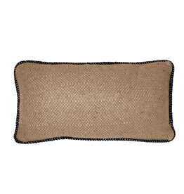 Beige structure recycled wool rectangle cushion (NEW)
