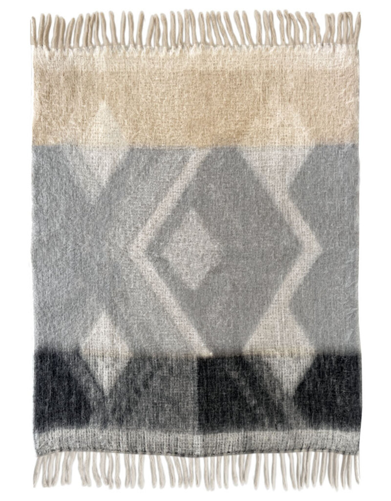 Zapotec soft grey recycled throw