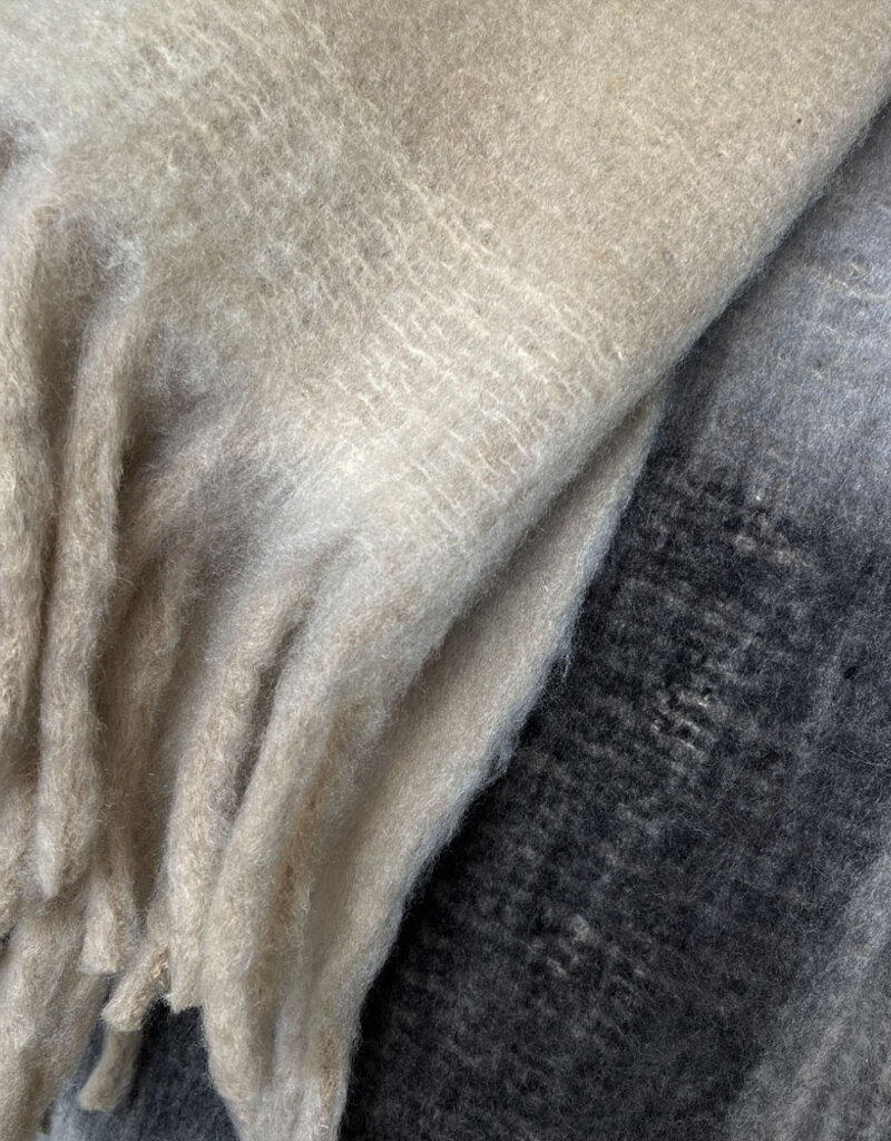 Zapotec soft grey recycled throw