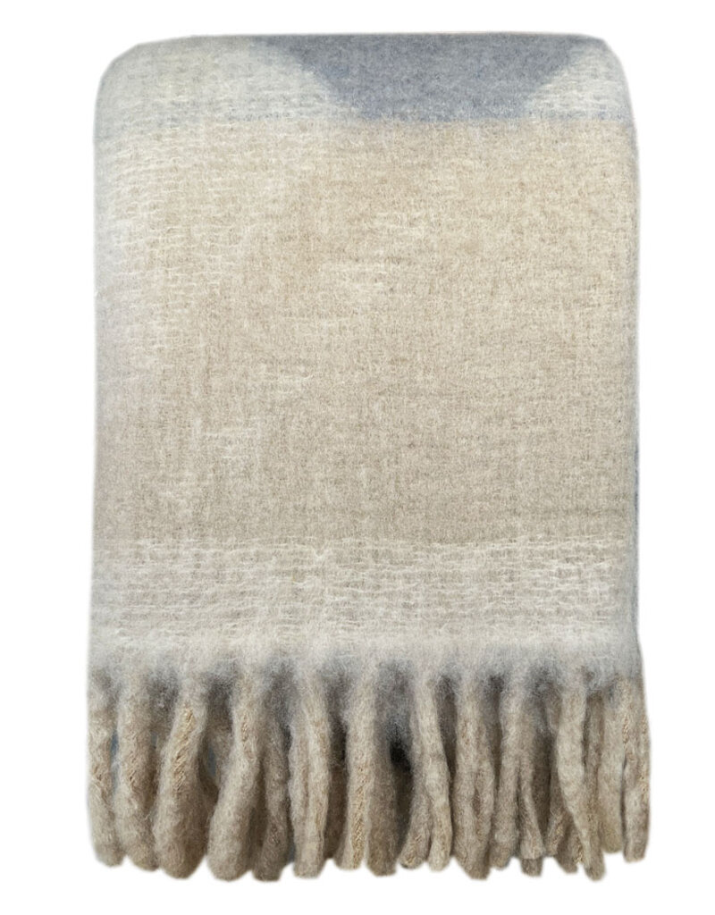 Zapotec soft grey recycled throw